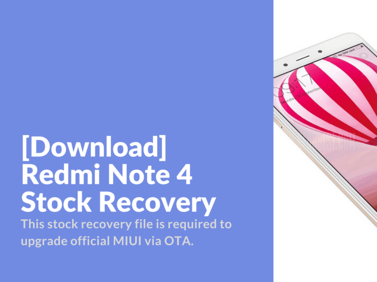 Download Redmi Note 4 Stock Recovery