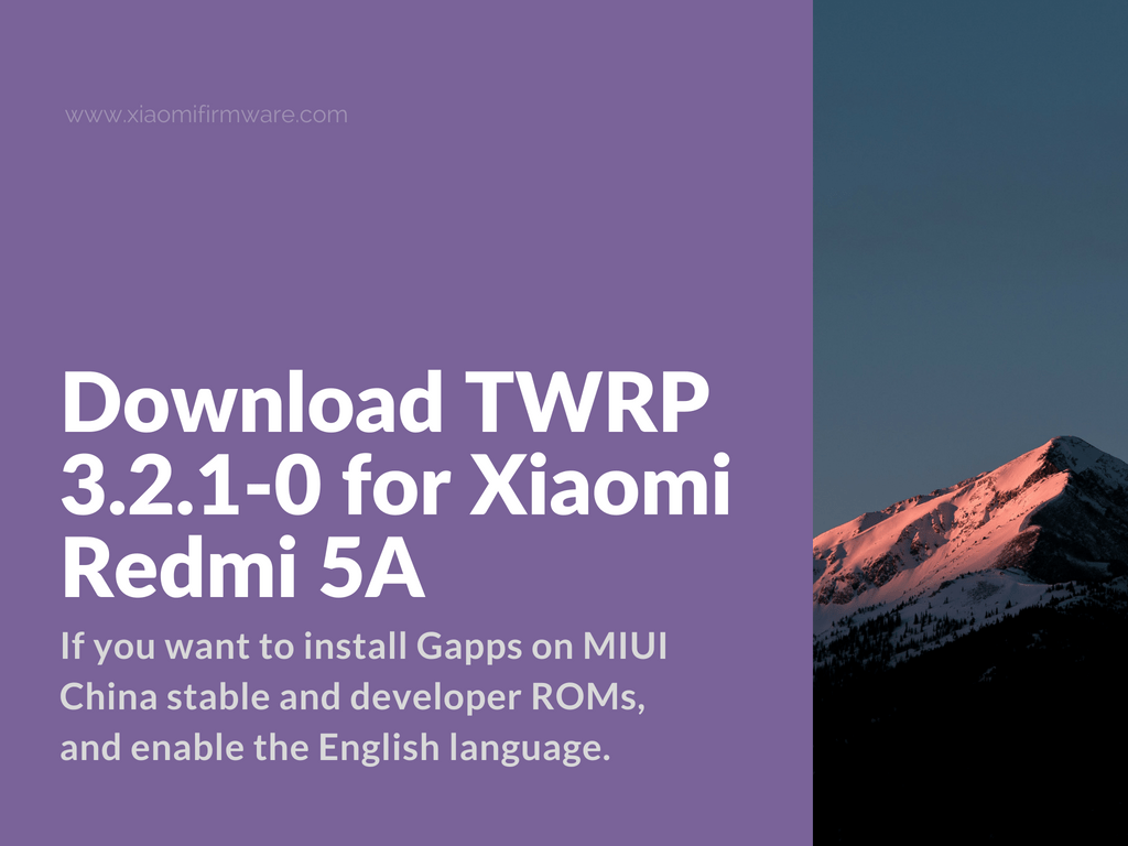 New Official TWRP for Redmi 5A